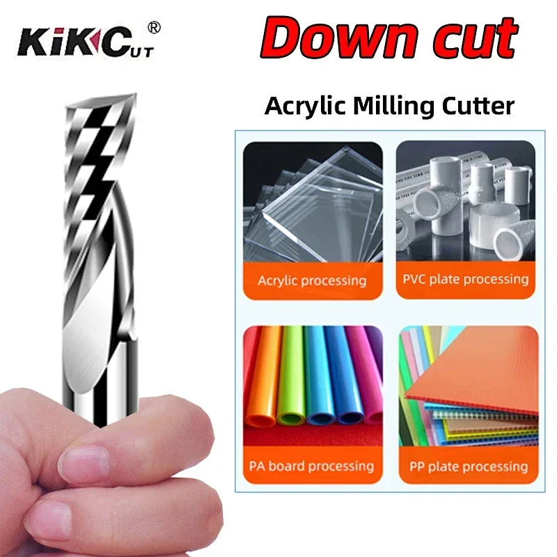 End Mill Set - 1PC 3.175mm Single Flute Spiral Carbide