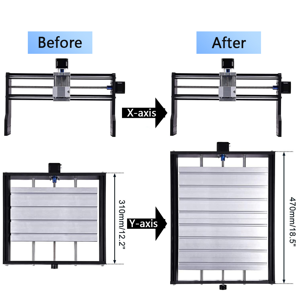 Upgrade Kit X-Axis Y-Axis Exte - 3018 Cnc recension och pris