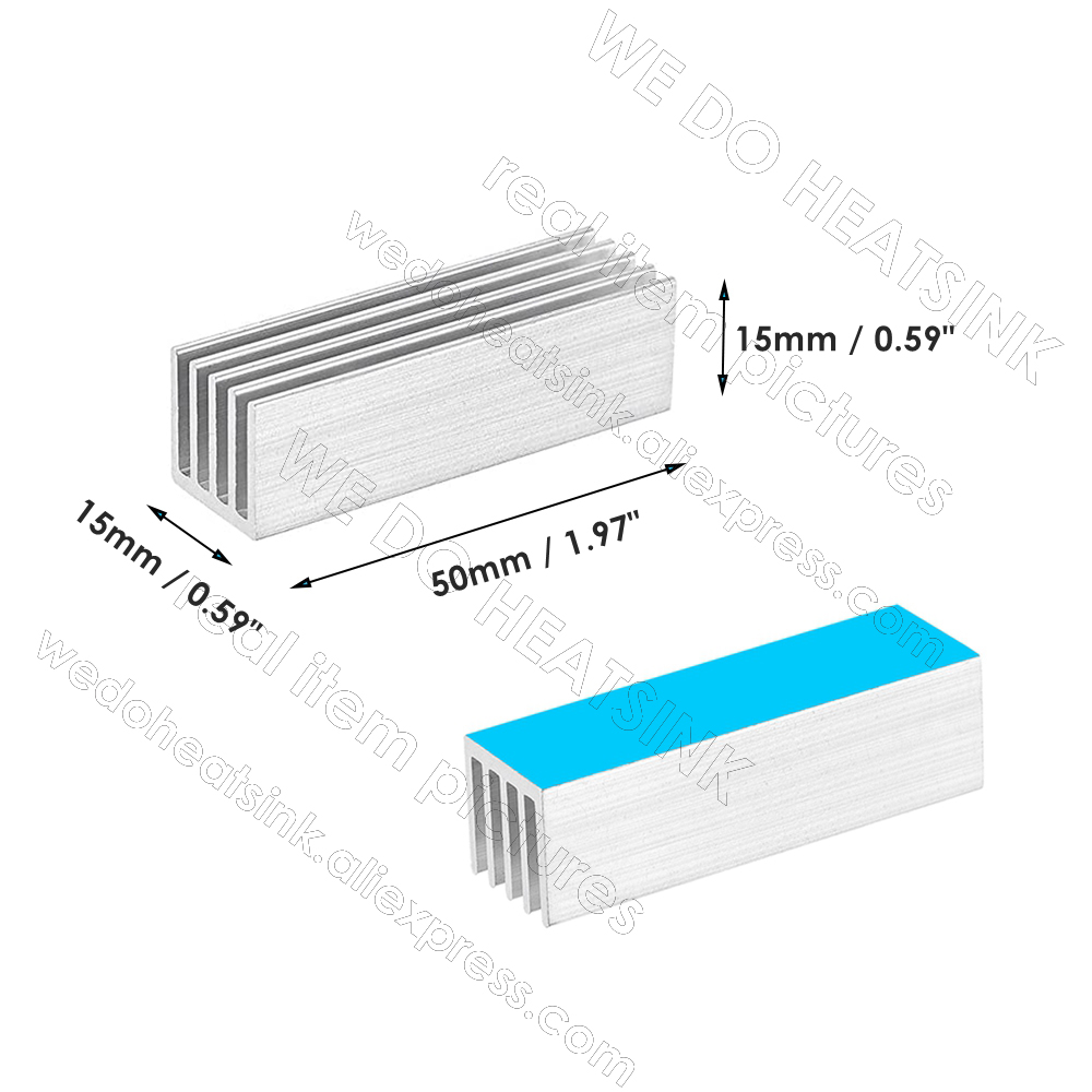 WE DO HEATSINK 50x15x15mm With - Aluminium Extrusion recension och pris
