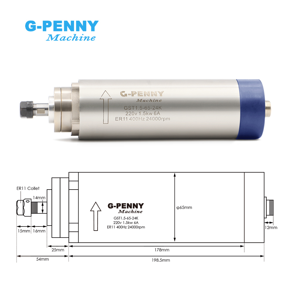 G-PENNY Machine 1.5kw ER11 air - Water Cooled Spindle recension och pris